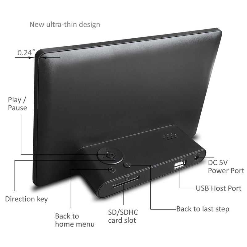 Sungale 7 inch Digital Picture Frame - Simple to use - HD Screen - USB and SD Card Support - Best Frame for Slideshows - Image 2